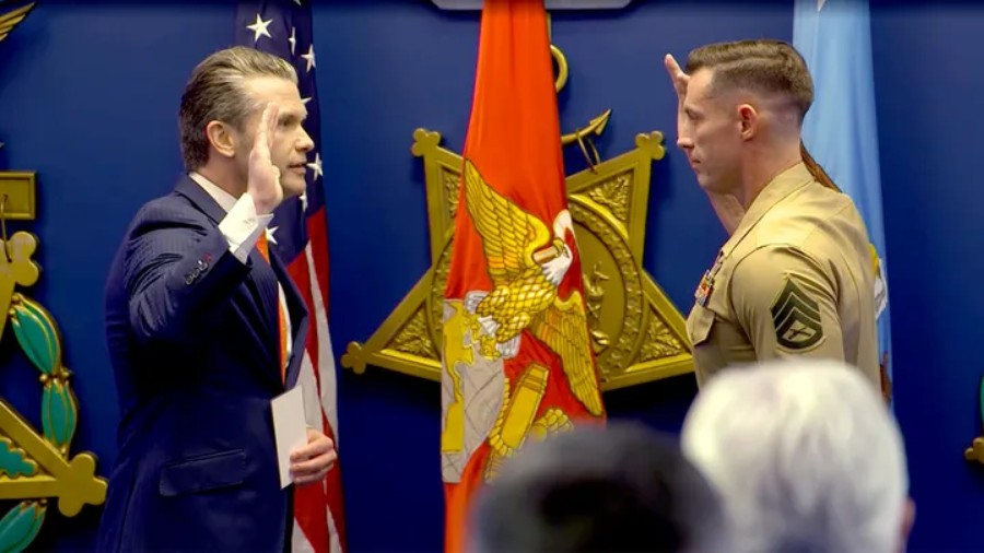 Joey Jones Reenlists in Marine Corps in Powerful Pentagon Ceremony